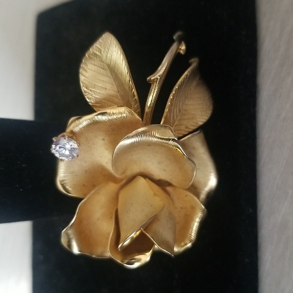 Vintage Signed Cerrito Rose Brooch - Picture 2 of 5